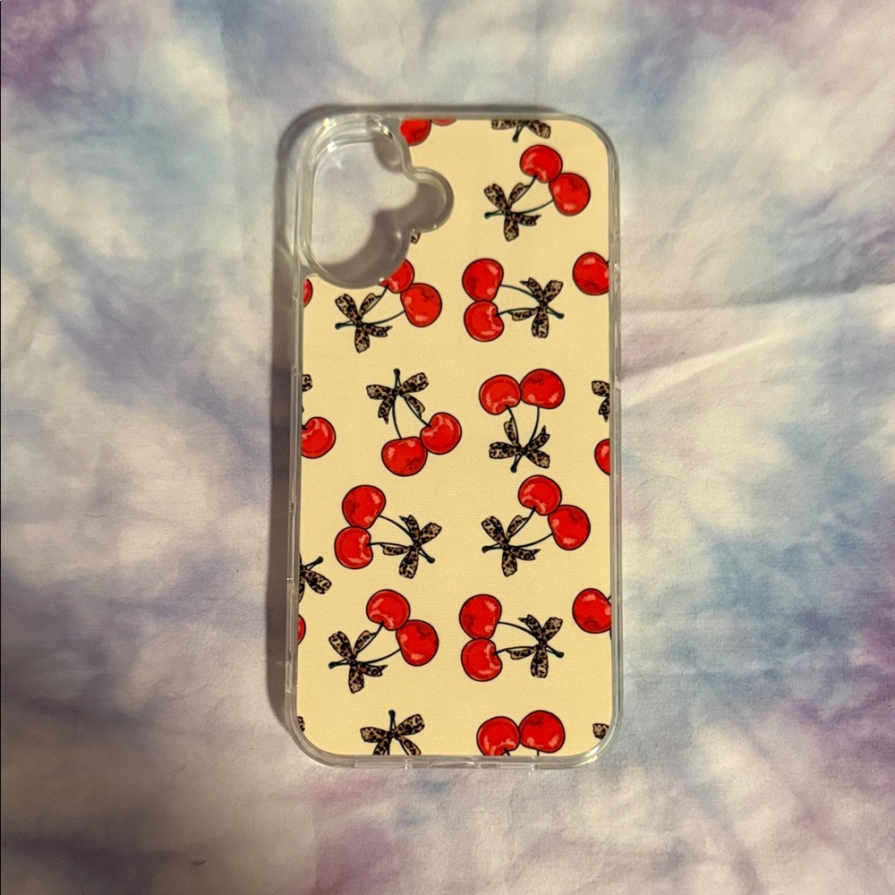 Clear Cherry Pattern Phone Case - Red Cherry Design